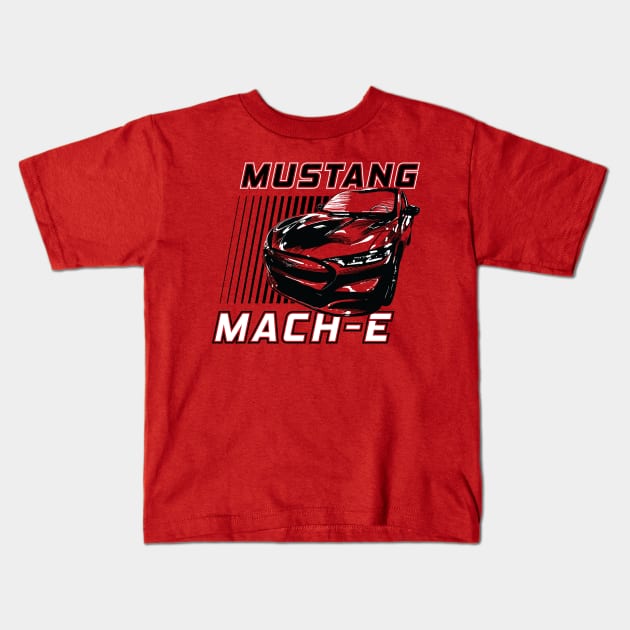 Ford Mustang All-Electric Mach-e Kids T-Shirt by zealology